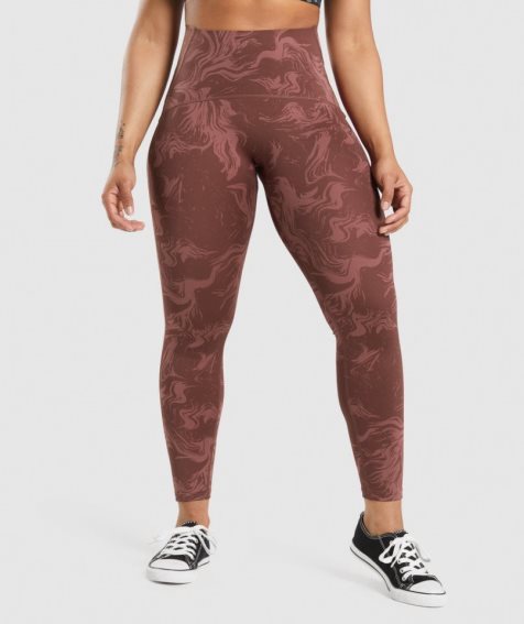 Women's Gymshark GS Power High Rise Leggings Brown | CA 16DA3N